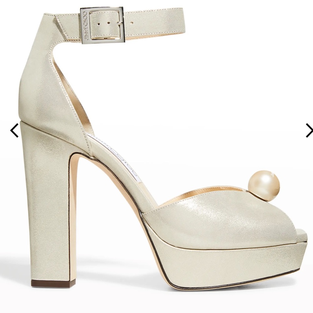 Jimmy Choo Socorie 120 Size 37.5 Champagne Gold